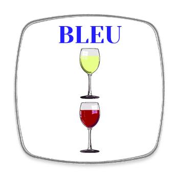 BLUE, WHITE, RED! (wine) - Square fridge magnet - white - Front