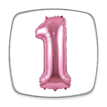 Birthday Shirt, 1st Birthday Balloon - Square fridge magnet - white - Front
