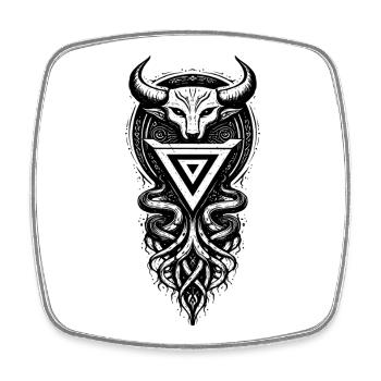 Heiliges Symbol des slawischen Gottes - Viereckiger Kühlschrankmagnet - Weiß - Vorne