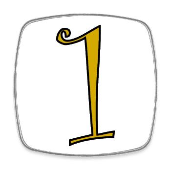 1. 1 year. 1st ANNIVERSARY. 1 YEAR ANNIVERSARY - Square fridge magnet - white - Front