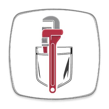Red Wrench Art Design - Square fridge magnet - white - Front