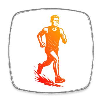 Clear running motif for every day - Square fridge magnet - white - Front