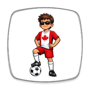 Drapeau canadien des Soccer Boy Canada Fan - Magnet carré - blanc - Devant