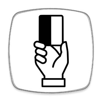 Vecteur d’expulsion de cartes arbitres - Magnet carré - blanc - Devant