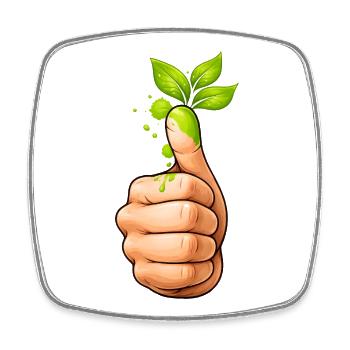 Amour des plantes pouce vert - Magnet carré - blanc - Devant