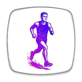 Fresh running motif for races - Square fridge magnet - white - Front