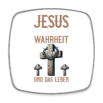 Jesus Der Weg DIe Wahrheit Und Das Leben - Viereckiger Kühlschrankmagnet - Weiß - Vorne