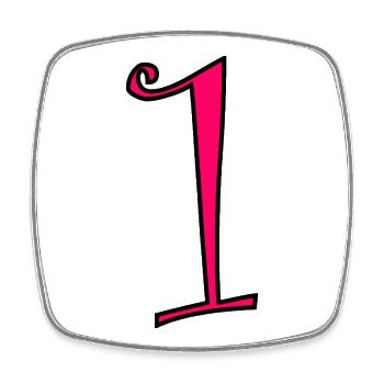 1. 1 year. 1st ANNIVERSARY. 1 YEAR ANNIVERSARY - Square fridge magnet - white - Front