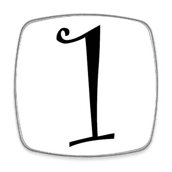 1. 1 year. 1st ANNIVERSARY. 1 YEAR ANNIVERSARY - Square fridge magnet - white - Front