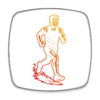 Running motif for real lovers - Square fridge magnet - white - Front