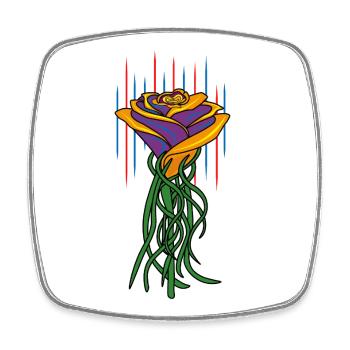 NeonRose - Square fridge magnet - white - Front