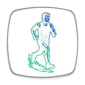 Einfach Running zeitloses Design - Viereckiger Kühlschrankmagnet - Weiß - Vorne