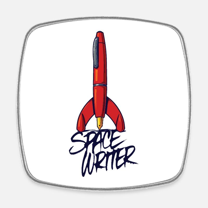 SPACE WRITER - let's talk - Square fridge magnet - white