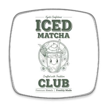 Iced Matcha Club Kyoto Confiseries Thé vert - Magnet carré - blanc - Devant