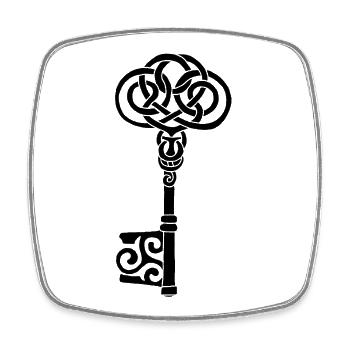 Black Celtic Key - Square fridge magnet - white - Front