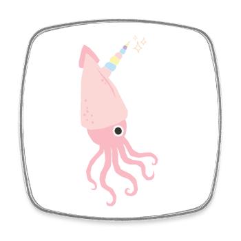 Unicorn Squid Tintenfisch Einhorn - Viereckiger Kühlschrankmagnet - Weiß - Vorne