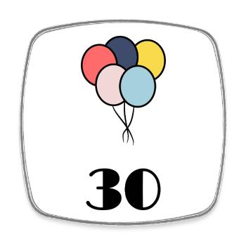30. 30 ANS. 30e ANNIVERSAIRE. ANNIVERSAIRE 30 ANS. - Magnet carré - blanc - Devant