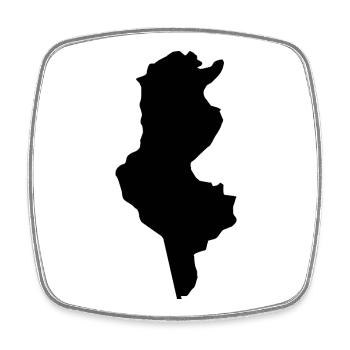 Map of Tunisia - Square fridge magnet - white - Front