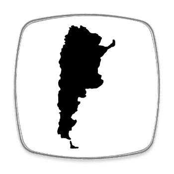 Karte Argentinien - Viereckiger Kühlschrankmagnet - Weiß - Vorne