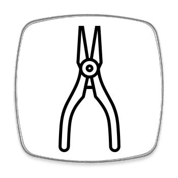 pliers - Square fridge magnet - white - Front