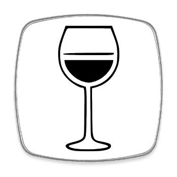 Wein Weinglas Rotwein Weintrinker Geschenk - Viereckiger Kühlschrankmagnet - Weiß - Vorne
