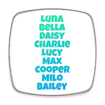 Colorful List of Dog Names Dog Design - Square fridge magnet - white - Front