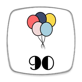 90. 90 YEARS. 90th ANNIVERSARY. 90 YEARS ANNIVERSARY. - Square fridge magnet - white - Front