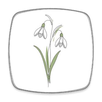 Illustration d’illustration de lignes de perce-neige - Magnet carré - blanc - Devant