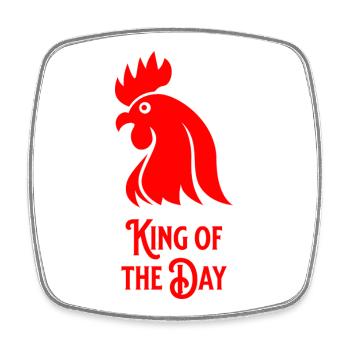 King of the Day - Viereckiger Kühlschrankmagnet - Weiß - Vorne