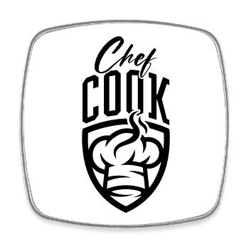 Chef Chef - Square fridge magnet - white - Front