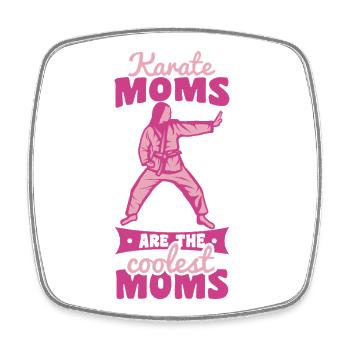 Karate Mama - Viereckiger Kühlschrankmagnet - Weiß - Vorne