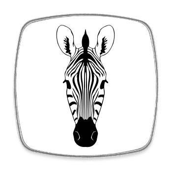 Zebra Illustration - Viereckiger Kühlschrankmagnet - Weiß - Vorne