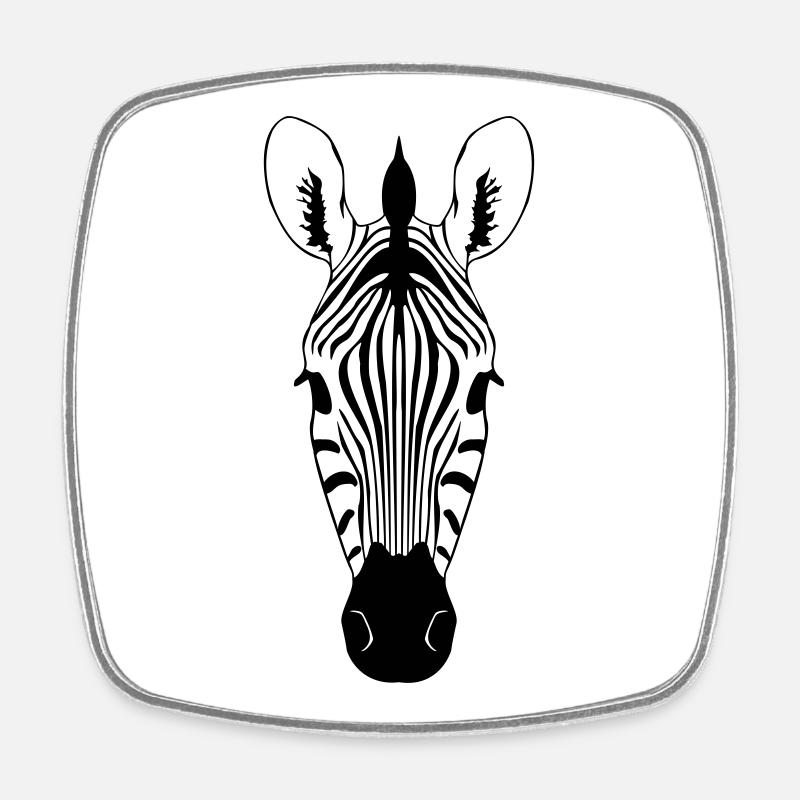 Zebra Illustration - Square fridge magnet - white
