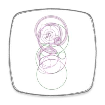 Bloom in balance – the Golden Ratio Flower - Square fridge magnet - white - Front