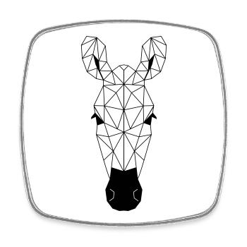 Zebra Polygon - Square fridge magnet - white - Front
