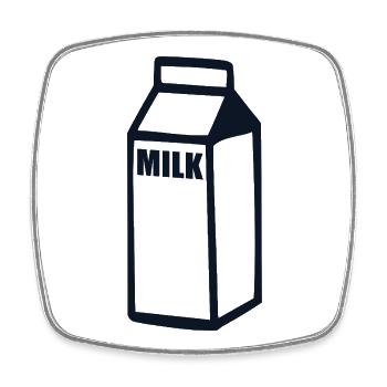 Milk - Square fridge magnet - white - Front