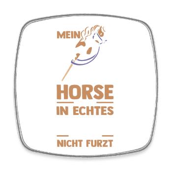 Steckenpferd Hobbyhorse Hobby Horsing - Viereckiger Kühlschrankmagnet - Weiß - Vorne