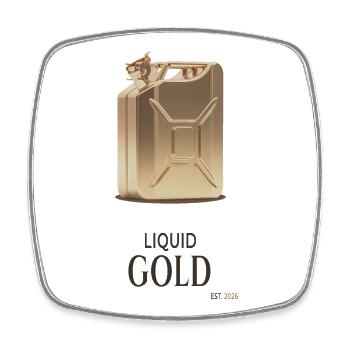 Liquid Gold Spritpreis Humor Design - Viereckiger Kühlschrankmagnet - Weiß - Vorne