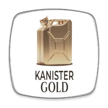 Kanister Gold Spritpreis Humor Design - Viereckiger Kühlschrankmagnet - Weiß - Vorne