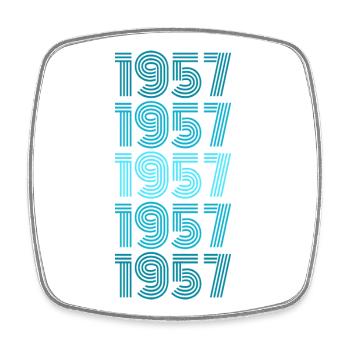 Geschenk für Jahrgang 1957 - Viereckiger Kühlschrankmagnet - Weiß - Vorne