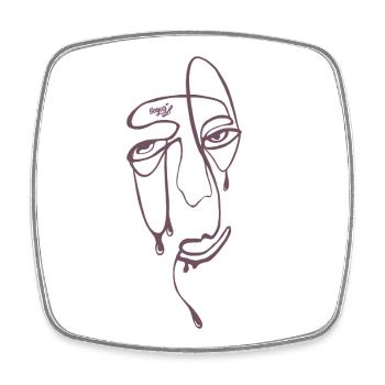 Tear Lines Portrait - Square fridge magnet - white - Front