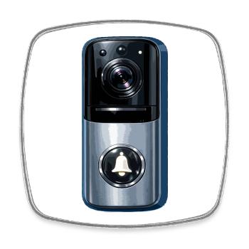 Smart Doorbell Lens - Square fridge magnet - white - Front
