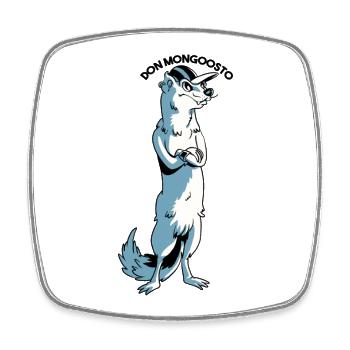 Don Mongoosto, Caped Mongoose - Square fridge magnet - white - Front