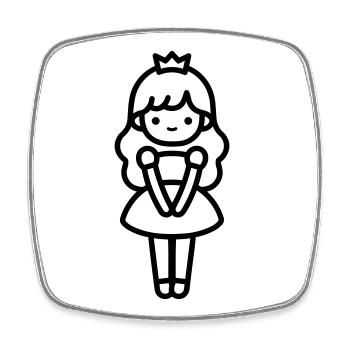 princess - Square fridge magnet - white - Front