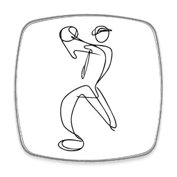 Cricket Bowler Drawing - Square fridge magnet - white - Front
