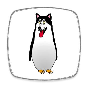 Chien ou pingouin ? - Magnet carré - blanc - Devant