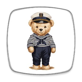Capitaine maritime Teddy Bear en costume de marin pour - Magnet carré - blanc - Devant