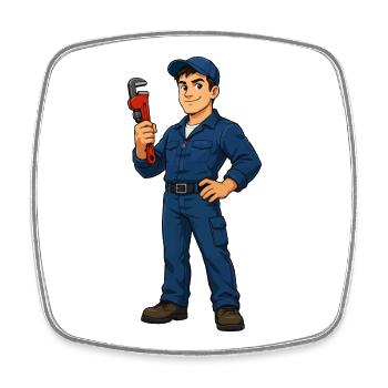 Craftsman Hero Motif with Wrench - Square fridge magnet - white - Front