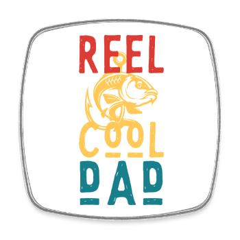 Reel Cool Dad Fishing – Funny Dad Gift - Viereckiger Kühlschrankmagnet - Weiß - Vorne