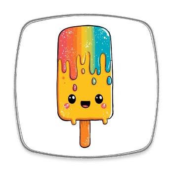 Rainbow Popsicle Happiness - Square fridge magnet - white - Front